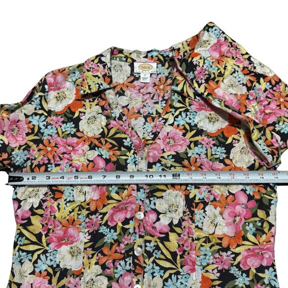 Talbots 100% Linen Floral Button-Down Shirt – Petite 12 – 3/4 Sleeve – NWOT - Picture 4 of 10